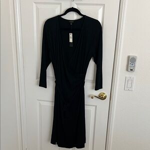 Talbots Elegant Black Long Sleeve Dress